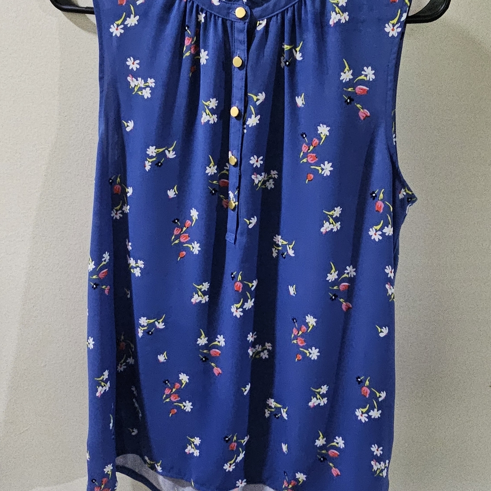 LOFT Blue Buttoned Blouse